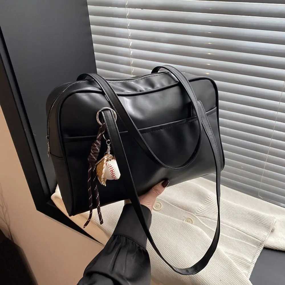 Women Fashion PU Leather Shoulder Bag Large Capacity with Pendant Crossbody Bags Y250603