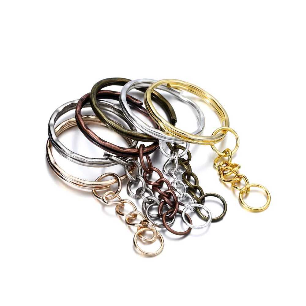 50Pcs/Lot Key Ring Key Chain Round Split Keyfob Keyrings With Jump Ring For Keychain Pendants DIY Jewelry Making AccessoriesXJ250602