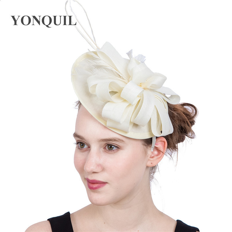 Red Charming Hat Wedding Church Headwear Womens Formal Event Tea Church Hat Feather Derby Million Womens Match 241203