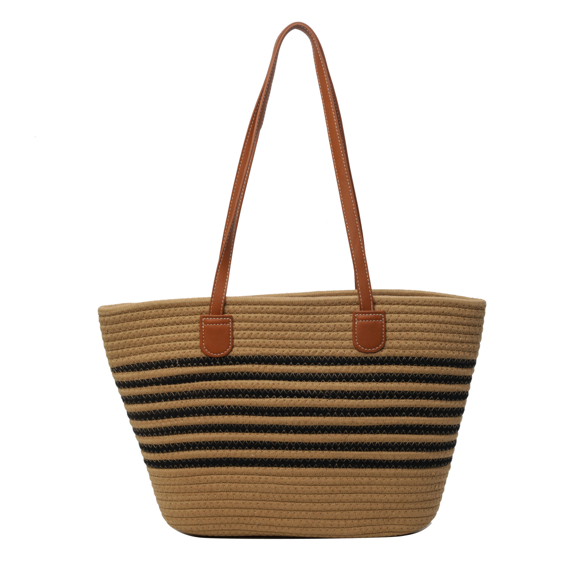 designer Large Capacity Woven Cotton Rope Bag for Women 2025 New Summer Shoulder Tote Bag Beach Vacation Underarm Bag