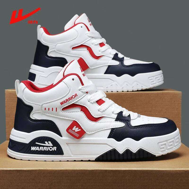 New Four Seasons Men's Comfortable Platform Trend Lace-up Vulcanized Shoes White Casual Sneakers 5