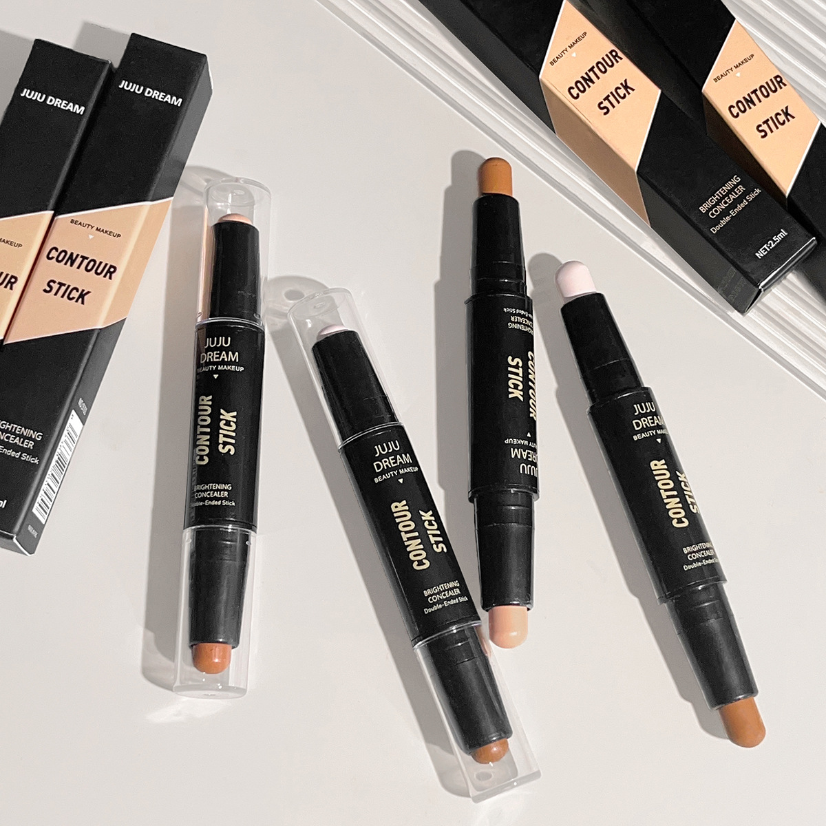 JUJU DREAM Double-ended Contouring Stick For Nose Shadow Under-eye Brow Highlight And Natural Facial Shading
