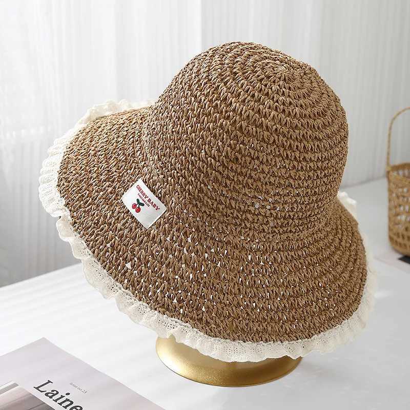 Summer Hats For Women Sun Hat Lace Brimmed Sun Hats Ladies Breathable Beach Accessories Bucket Hat Seaside Holiday Foldable New W250602