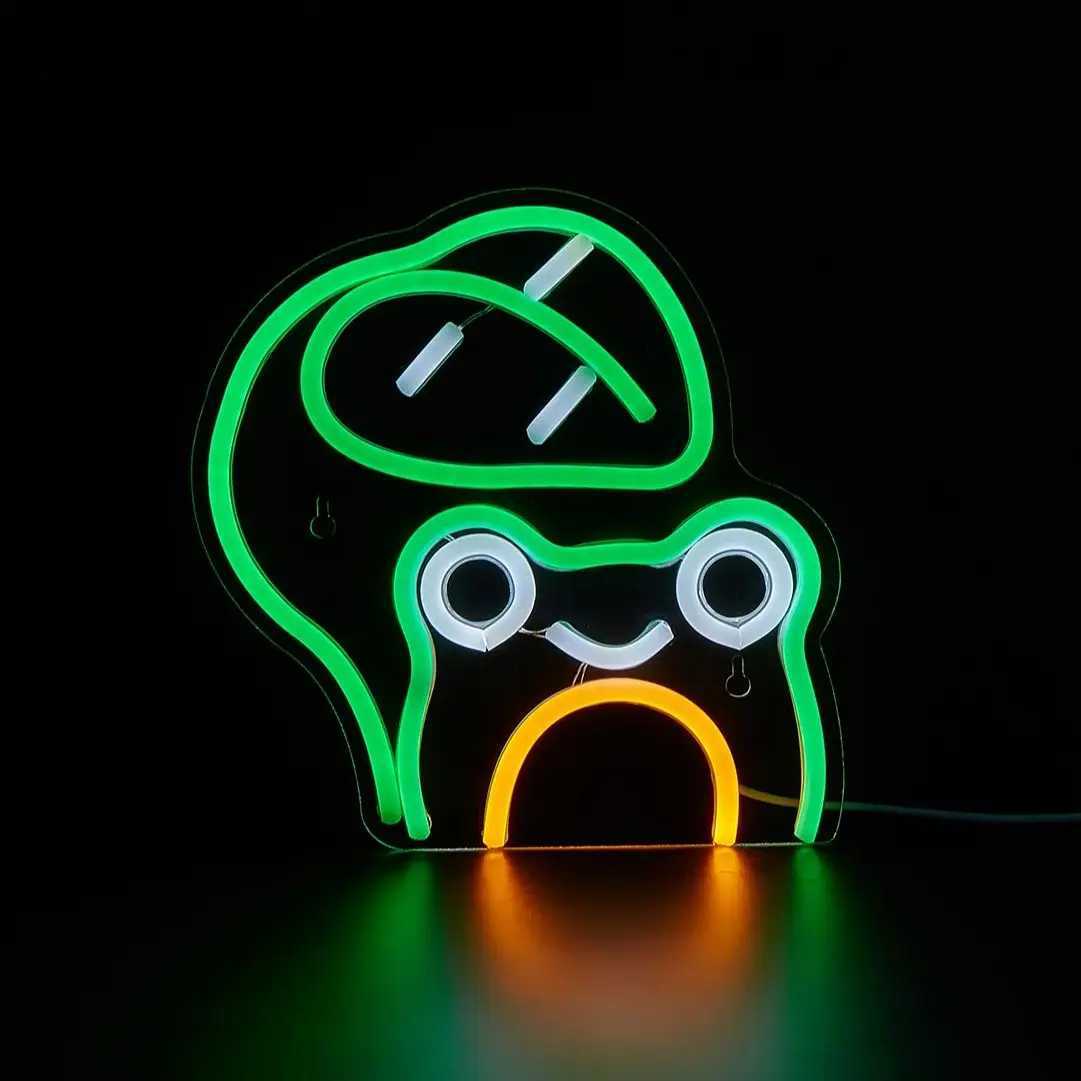 Chi-Buy 1PC Cute Frog Shape LED Neon Sign USB Powered Wall Decoration Neon Light Signs Suitable For Party Wedding XJ250602