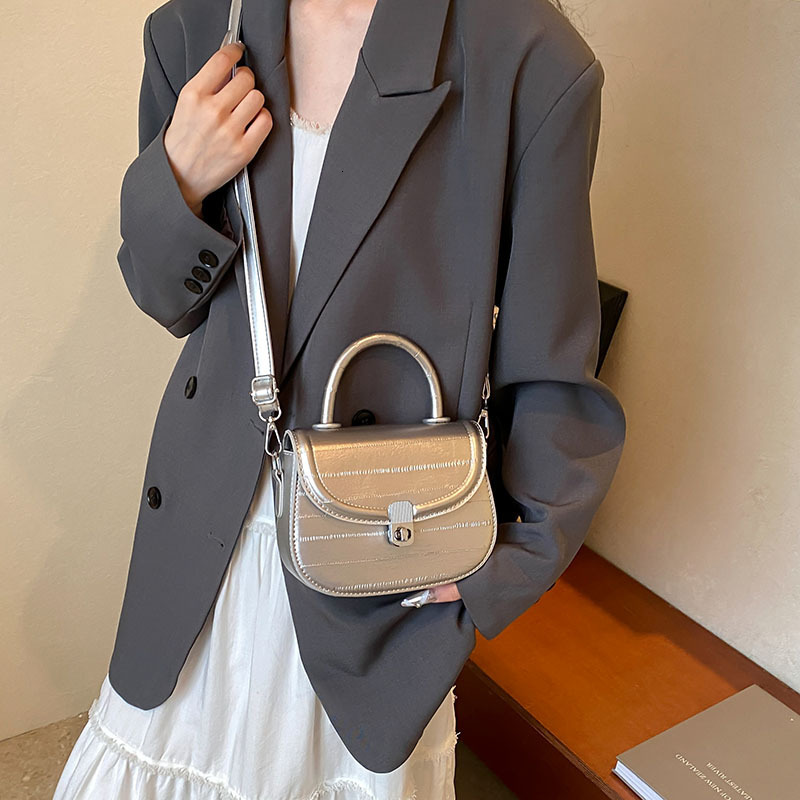 designer High-end Silver Small Bag for Women 2025 New Spring/Summer Versatile Crossbody Bag Fashionable Super Popular Handbag Small Square Bag