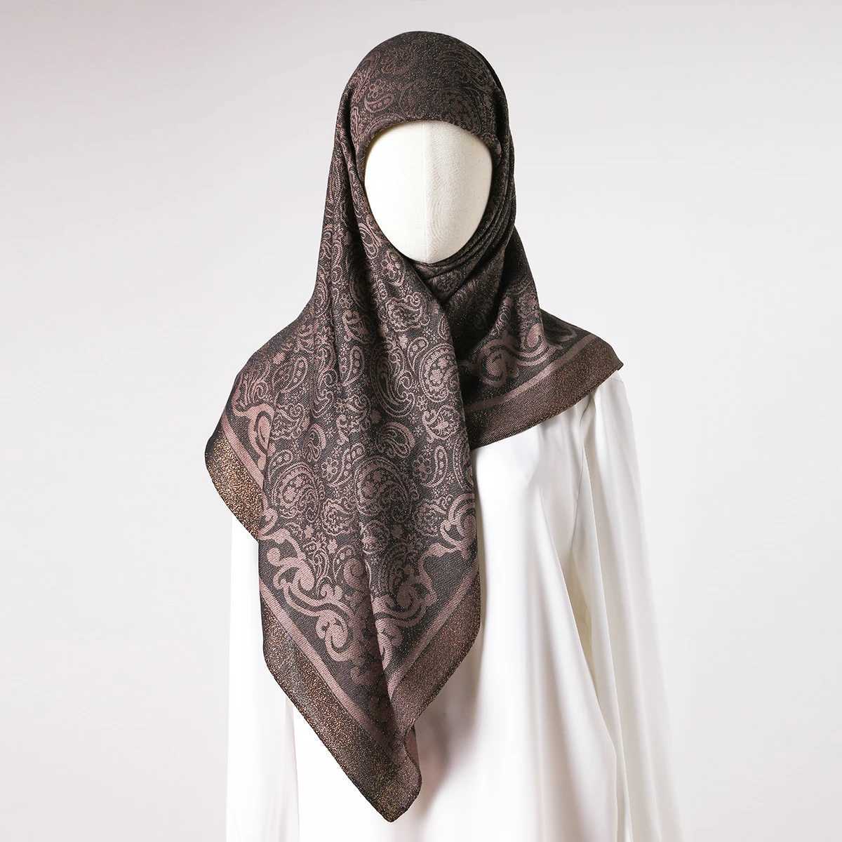 New Fashion High Quality Floral Printed Chiffon Scarf for Muslim Women Square Hijab Fashion Ladies Elegant Scarves Wraps W250602