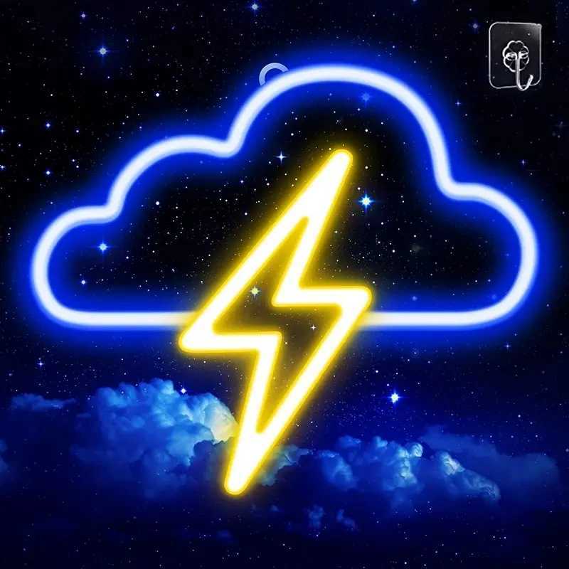 LED cloud and lightning neon lights USB and battery powered neon lights bedroom wedding birthday party decoration night light XJ250602