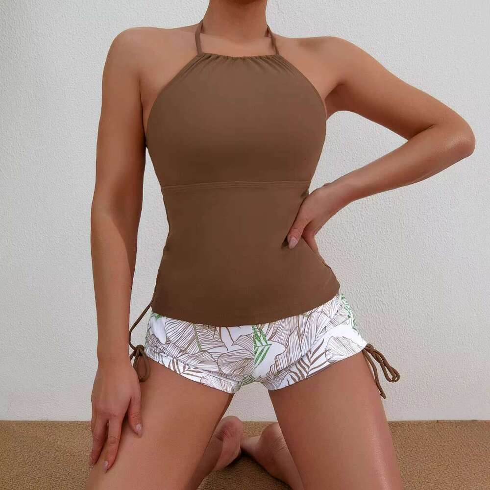 DHessentials Sexy Women Summer Bikinis 2 Pieces Sets Print Shorts Swimsuits