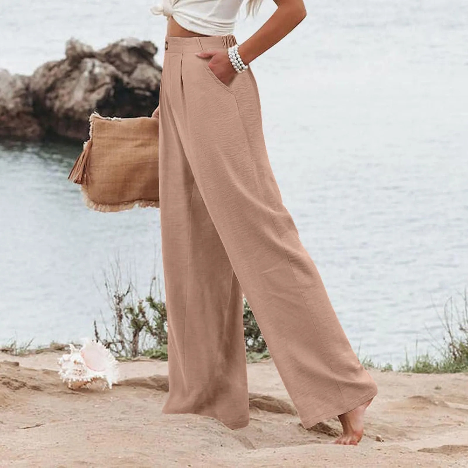 Stripe Women Pants High Waist Loose Wide Leg Pants Women Casual Straight Trousers Women Fashion High Street Suit Womens Pants 250603