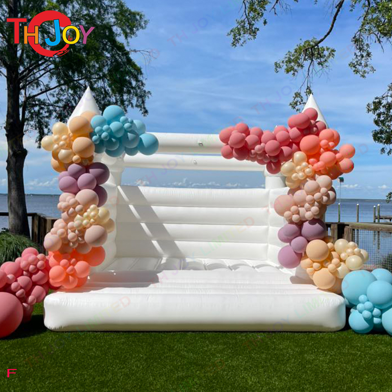 Pink Inflatable bouncy Castle white wedding bounce house combo Jumper Moon Bouncer for Party Time