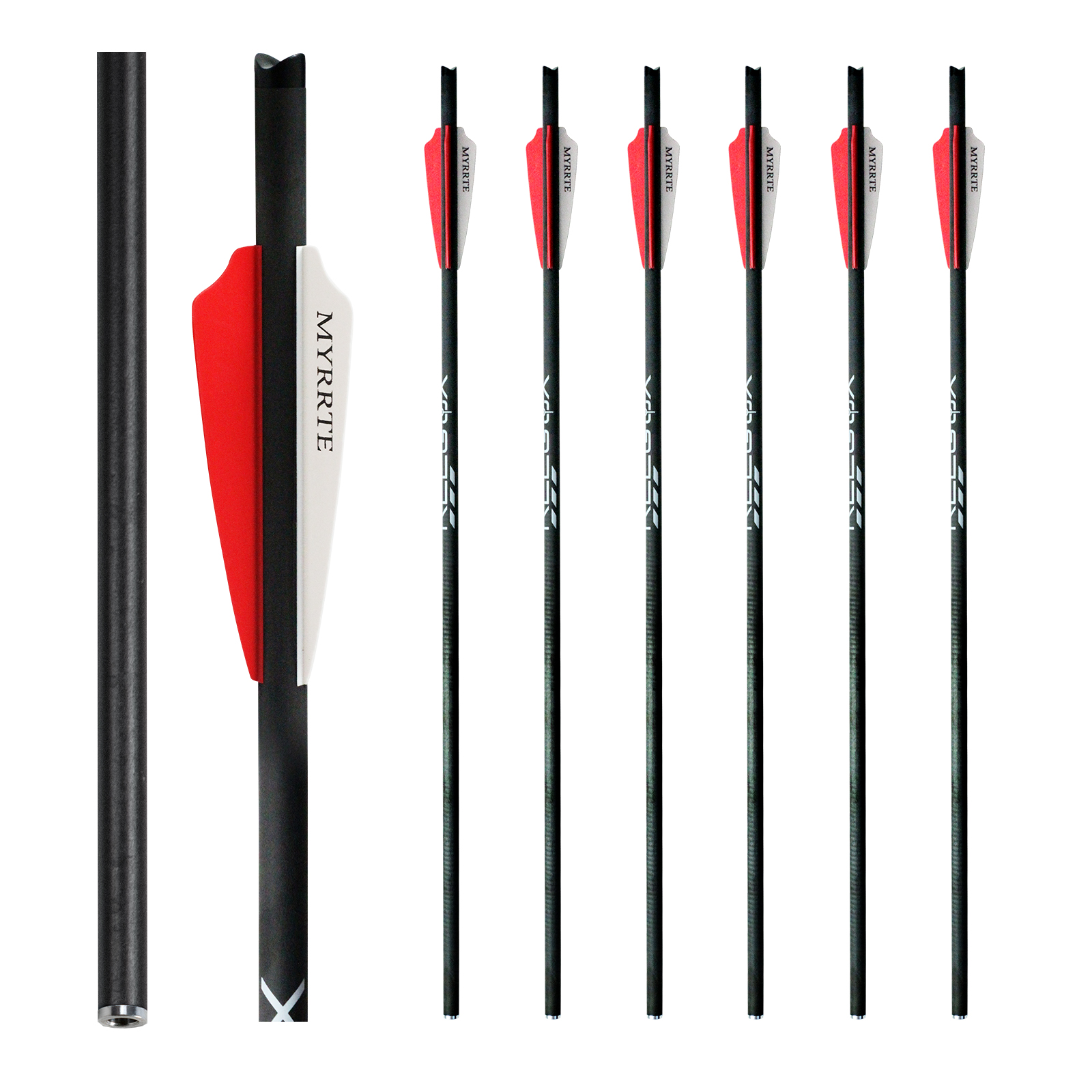 Crossbow Arrows without Arrow Tips 20 inch Carbon Shaft Crossbow Bolts Arrows Half-Moon Nocks Archery Hunting Arrow (Pack of 6)