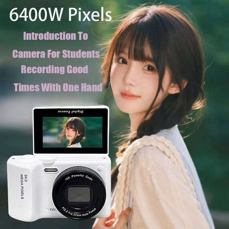 4k 6400W Ultra HD Camera 3.0 Selfie Flip Screen Student Travel Beginner Cam Photography CCD Digital Mirrorless Camcorder