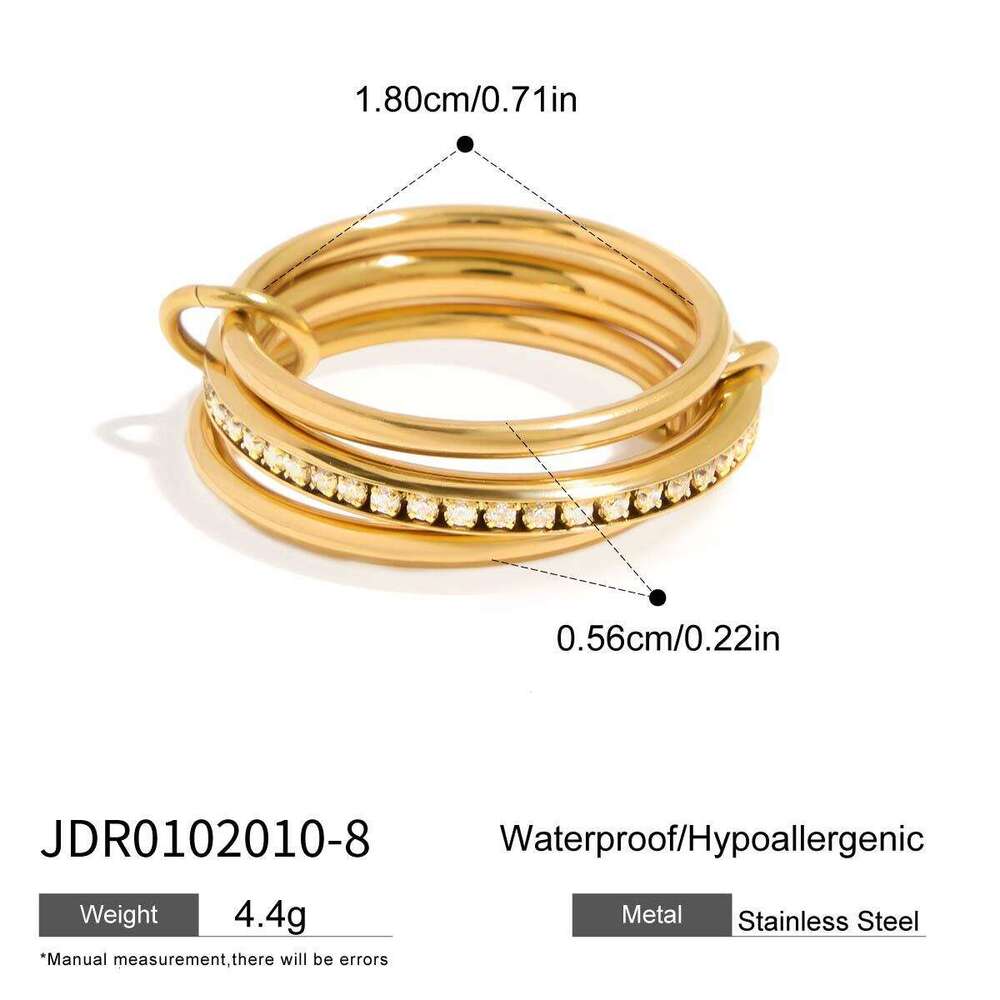 jedding luxury multilayer titanium stainless steel stacking rings for men