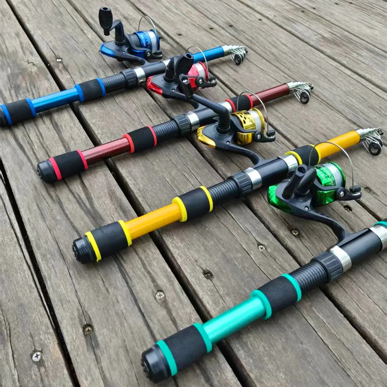 Santa King Fishing Rod Reel Combo Full Kits With Telescopic And Spinning Baits Hooks Travel Pole Set 250530