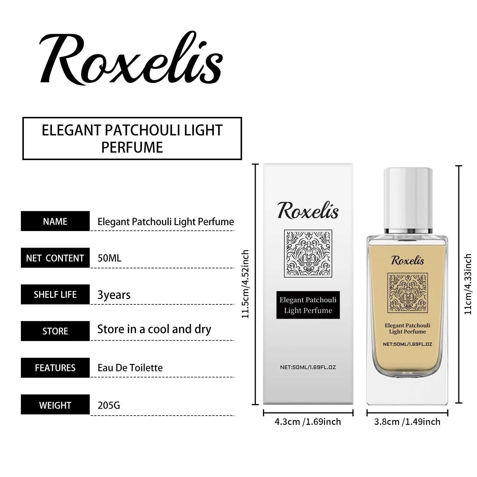 Roxelis 50ml Elegant Patchouli Perfume Light Fragrance Pheromone Release Charm Flirting Encourage Dating Glamour Scent Perfume M250603