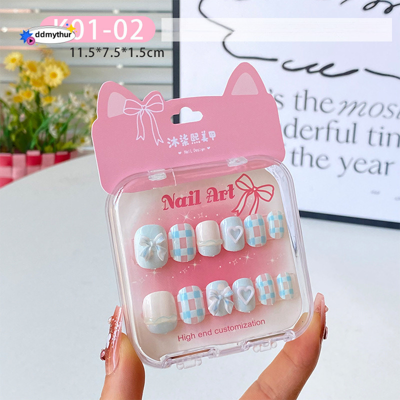 Cartoon Cute Children's Kuromi Girl Removable Wearable Nail Stickers ddmythur
