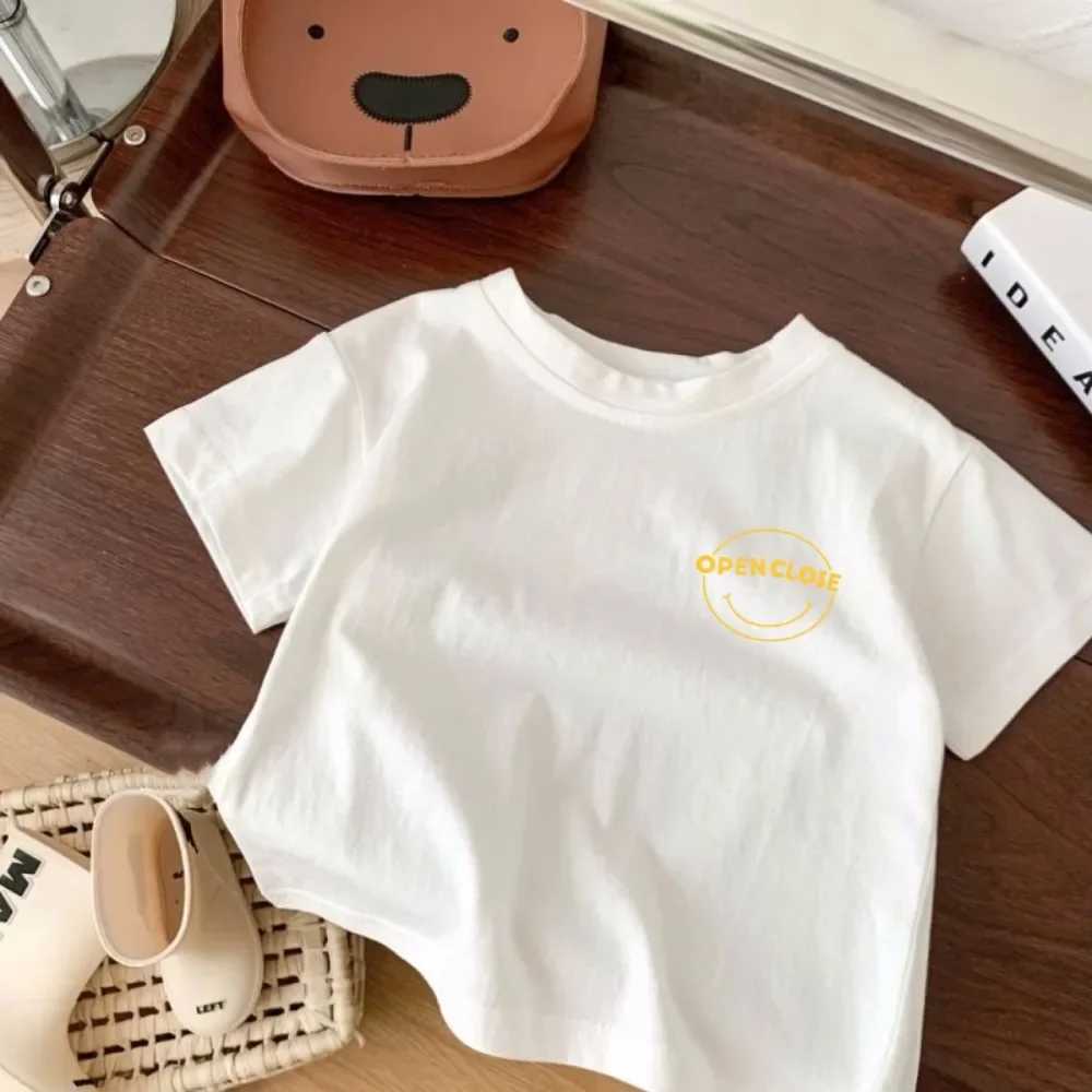 Bear Leader Childrens Clothing Summer Smiling White T-shirt Cartoon Girl Avatar Bow Print Round Neck Short Sleeve Girl Top T250603