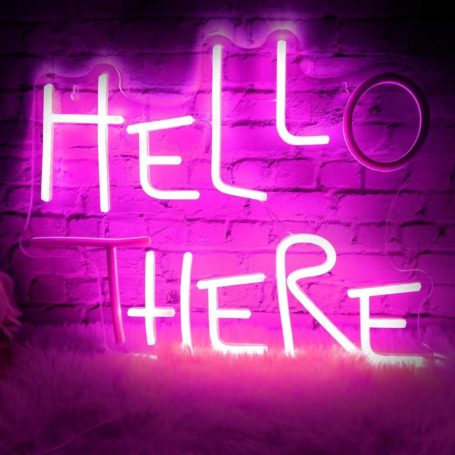 Hello There Neon Signs USB Powered LED Neon Light for Game Room Bedroom Hotel Party Pub Cafe Beer Bar Club Man Cave Wall DecorXJ250602