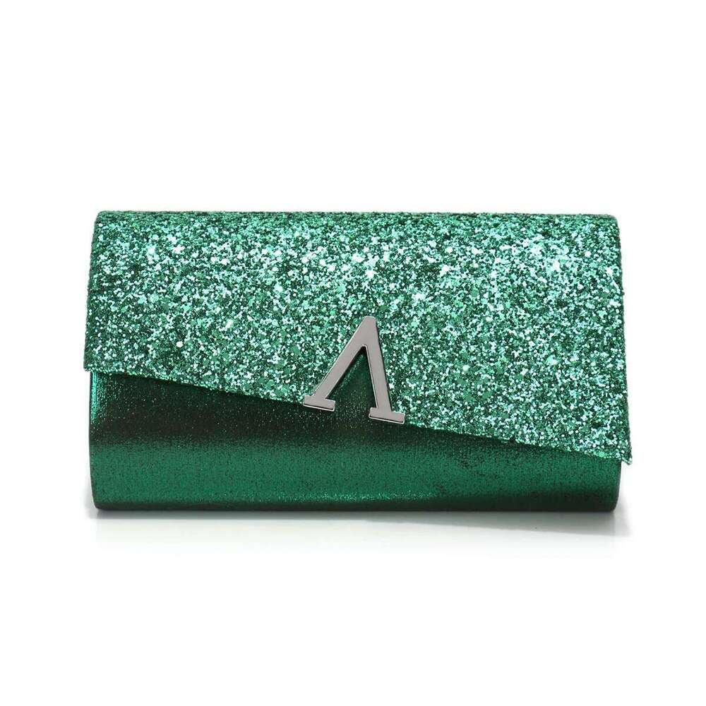 Chain V Metal Glamorous Design Evening Bags Envelope Shaped Sequins Handbags For Prom Dinner Wedding Banquet Purse