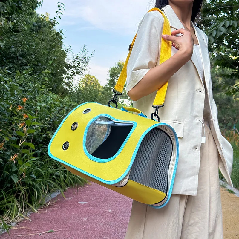 Portable Pet Bag for Small Dogs Cats Outdoor Foldable Cat Bag Breathable Cat Shoulder Bag Kitten Carrying Bag 250526