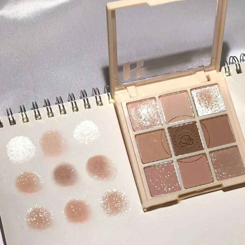 DIKALU Color Eyeshadow Tray Nine Palace Grid Matte Pearl Summer Milk Tea Purple Peach Pink Fresh Niche