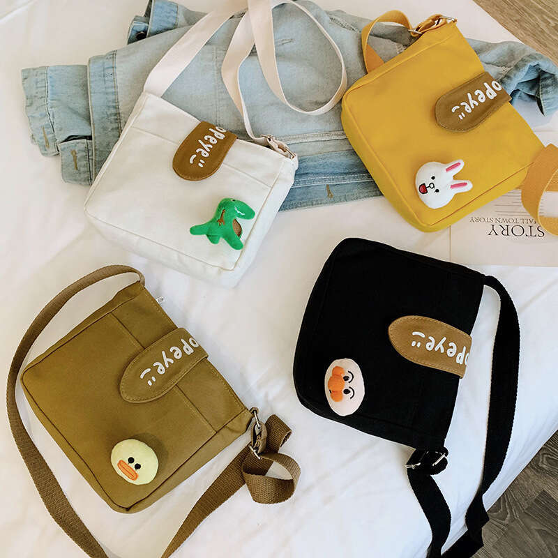 Spring New Small Ins Super Popular Women Canvas Tote Korean Style Shoulder Crossbody Bag