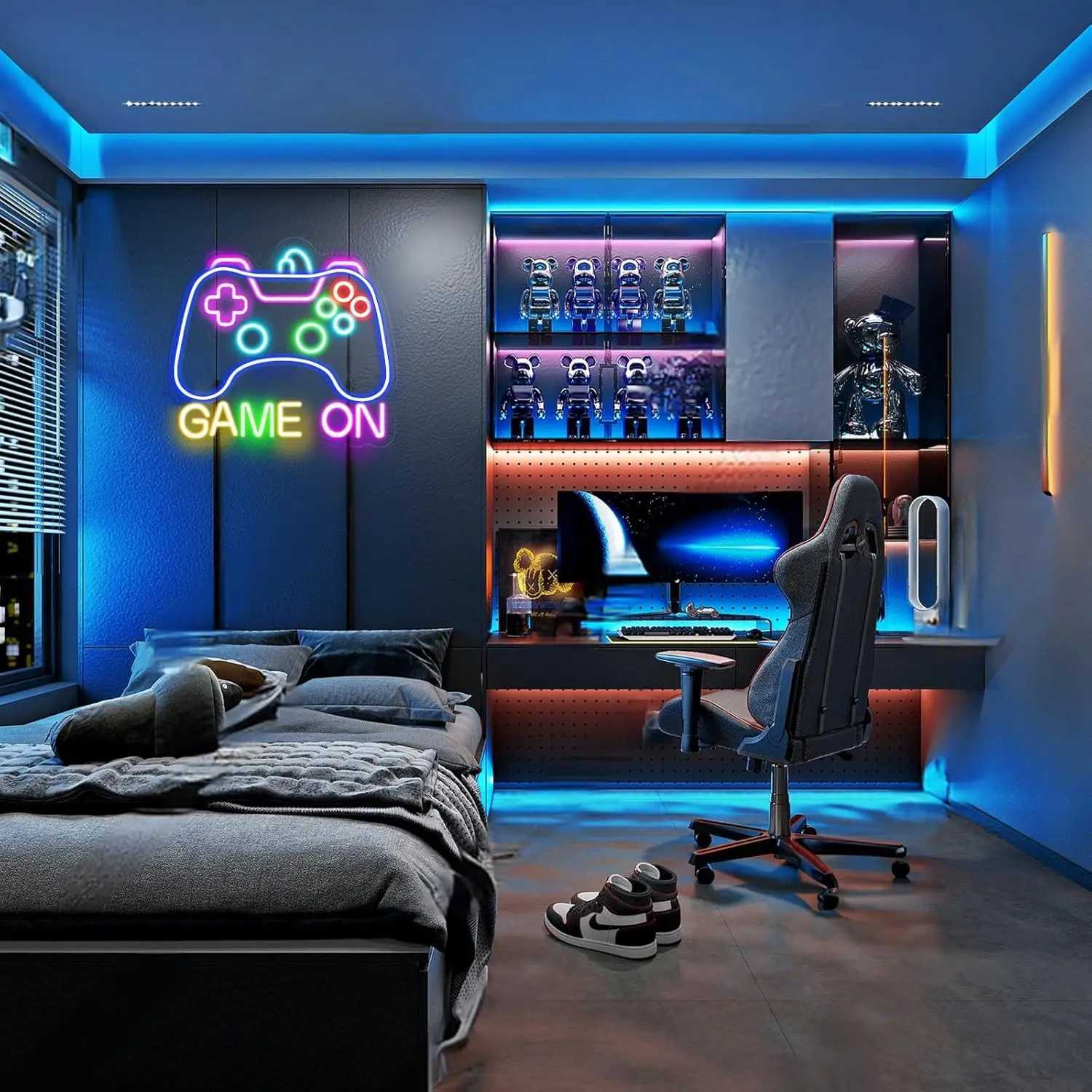 Gamer Neon Sign LED Game on Neon Light Sign Dimmable for Gaming Room Wall Decor for Teen Bedroom Gamer Birthday Gifts for Boys XJ250602