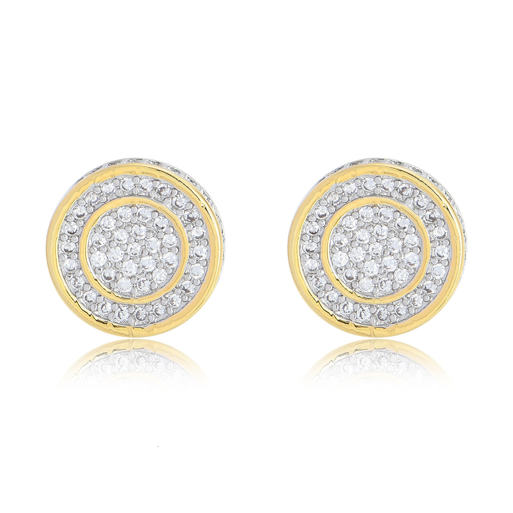 New stud S925 silver needle round mens stud Moissanite hip hop hiphop jewelry Mozambique earrings