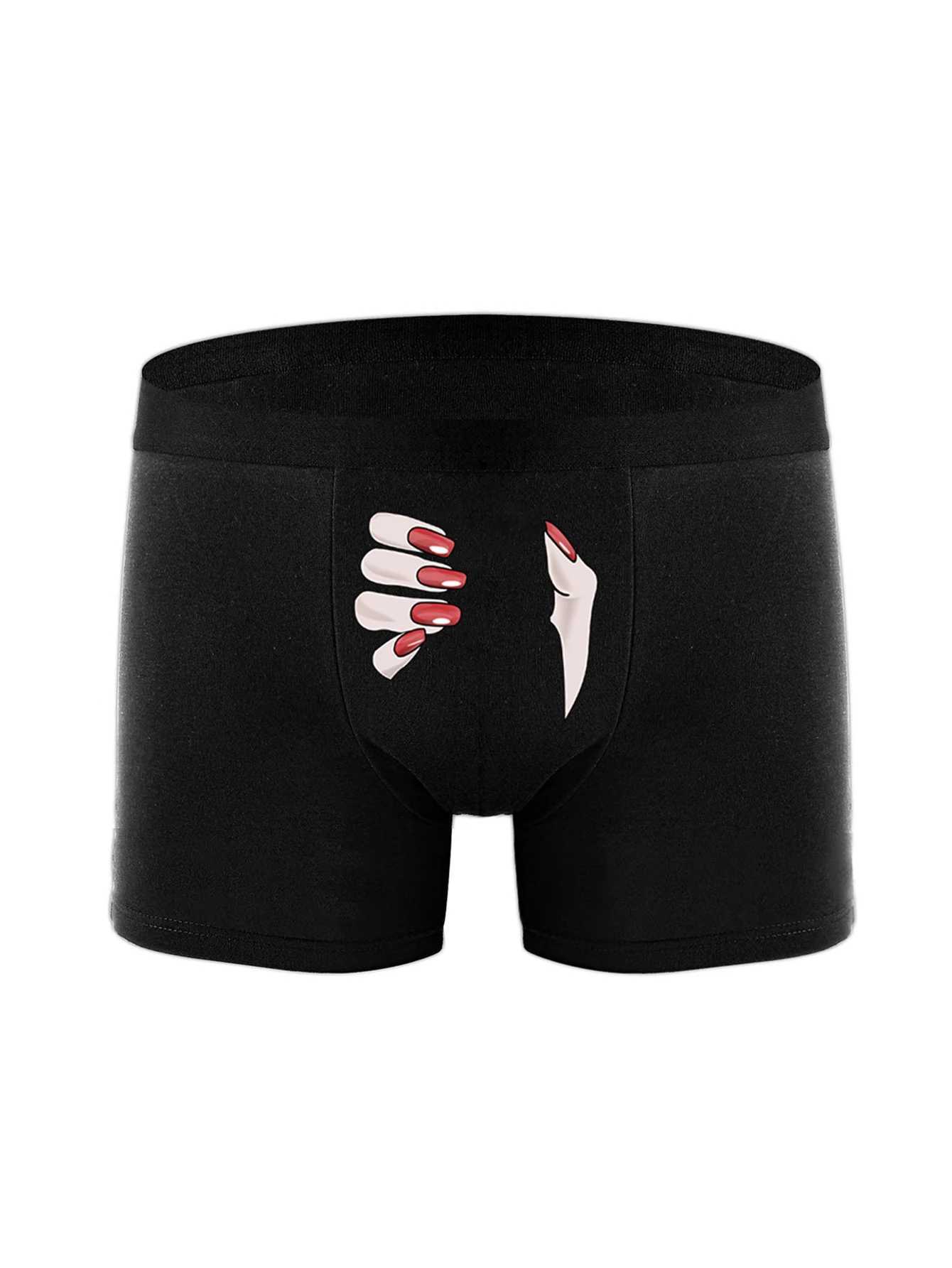 Mens Fashion Letter Print Panties Boxer Briefs Print Boxer Shorts (M/L/XL) Breathable Underwear W250603