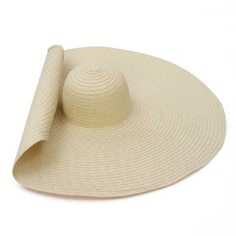 GEMVIE Oversized Straw Hat For Women Wide Brim Summer Sun Hat Packable Large Paper Beach Hat 2022 New Fashion W250602