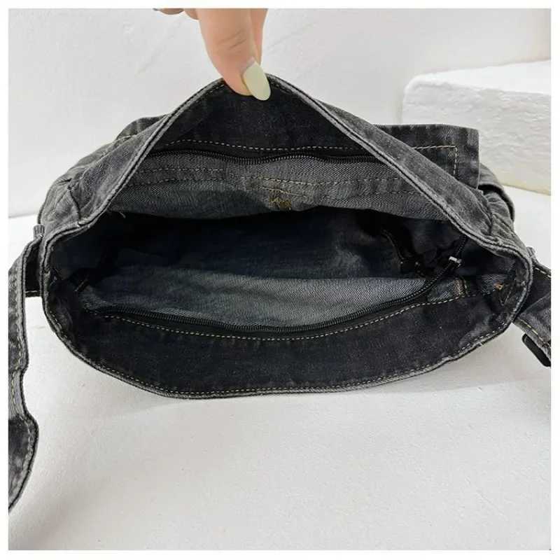 Denim Vintage Messenger Bag for Women Tote Handbag Fashion Jeans Crossbody Shoulder Bag Large Capacity Causal Ladies Satchel Bag W250602