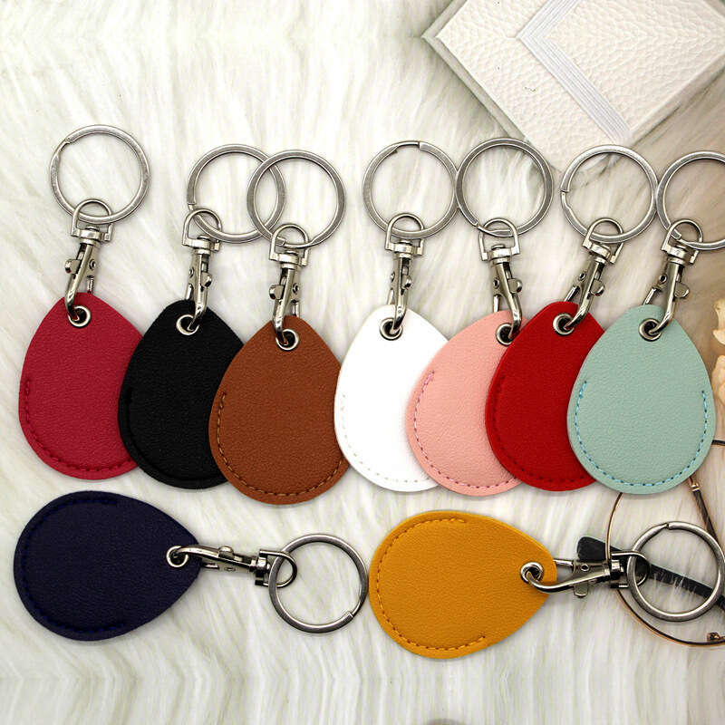 Control Rectangular Water Drop Shape Keychain Community Access Protector Square Elevator Leather Card Holder