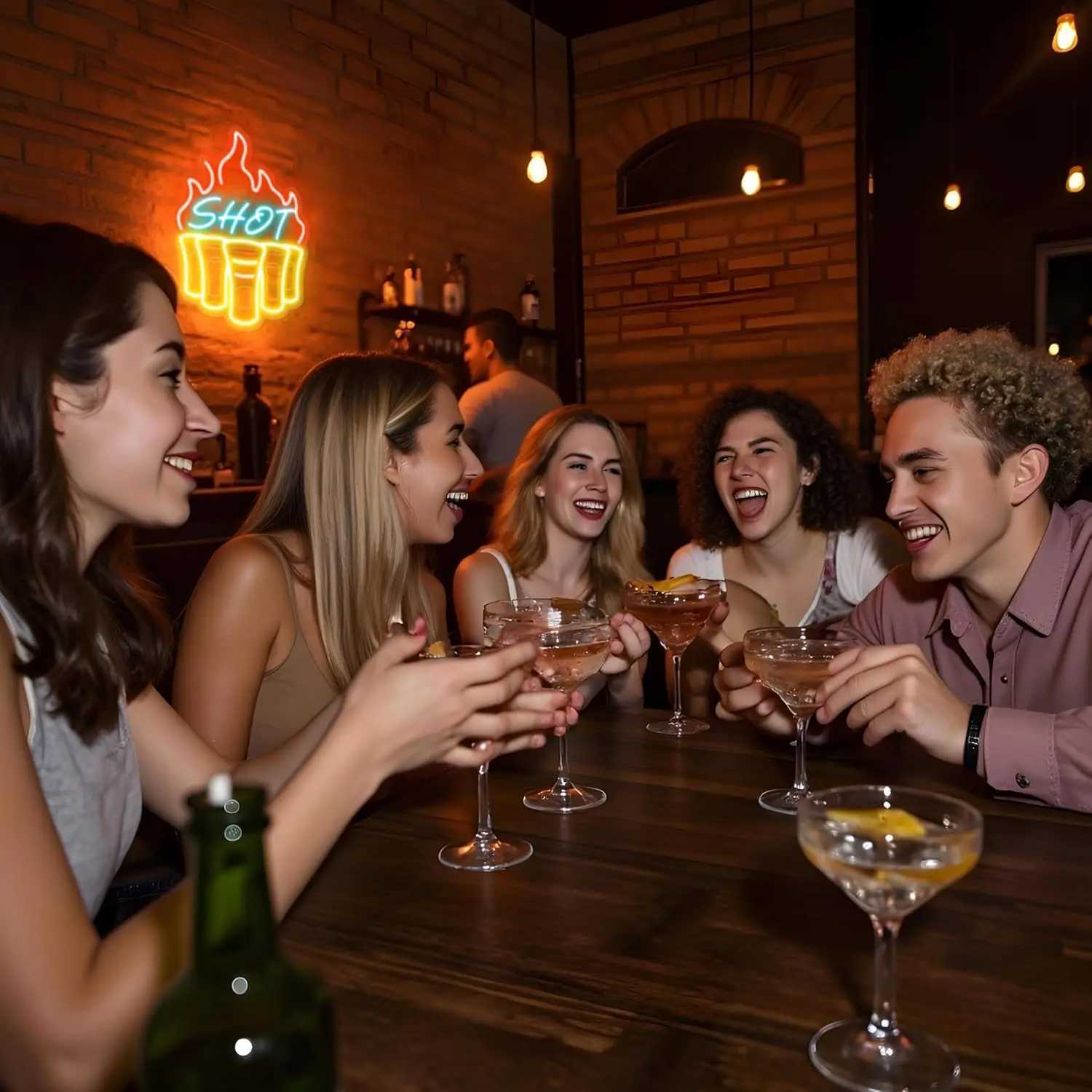 Shot Neon Sign for Wall Decor USB Dimmable LED Neon Lights for Home Bar Pub Club Bistro Man Cave Restaurant Party Decor Gift XJ250602