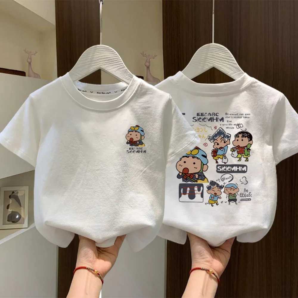 Childrens Short-Sleeved T-Shirt for Summer New Half-Sleeved T-Shirt for Medium and Large Boys and Girls Pure Cotton T250603