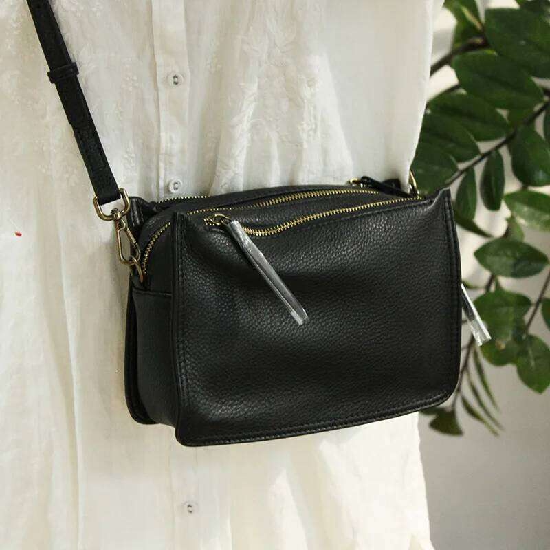 Brand Designer Handbags Small Women Genuine Leather Flap Shoulder Bag Casual Three-layer zipper Ladies Crossbody Bags Female