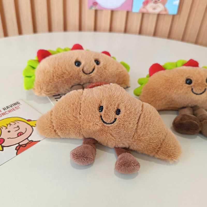1Pc New Funny Bread Plush Pendant Toy Creative Croissants Roll Taco Cake Plush Doll Keychain Decoration Backpack Pendant Gift XJ250602
