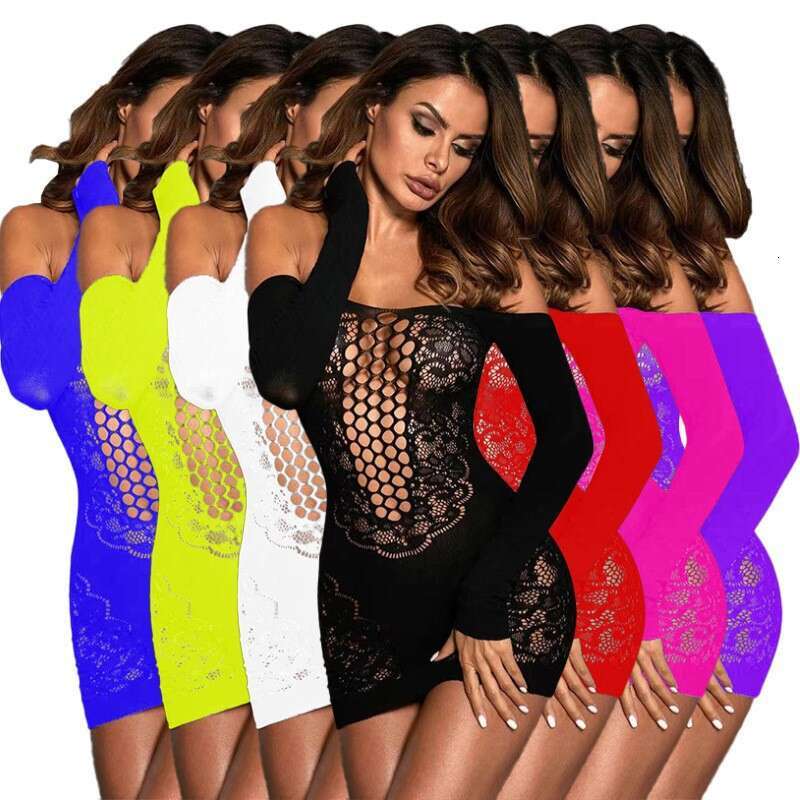 Spell Lingerie Porn Suits Lingerie Sexy Hollow Out Jacquard Tight Bodycon Dress Sheer Mesh Flirting HD Sexy Lingerie