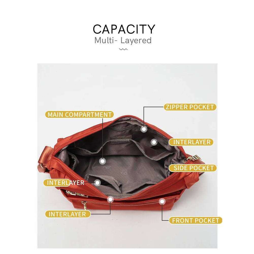 Epol Nylon Waterproof Canvas Shoulder Bag Women Casual Fashion Oxford Crossbody High Quality Multiple Pockets Bags 6006-18