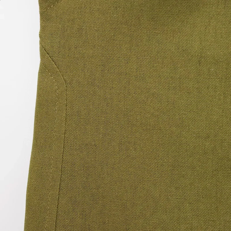 TRAF Green Long Dresses Woman Sleeveless Summer Linen Dress Cut Out Backless Midi Dress Elegant Womens Dresses 088 250529