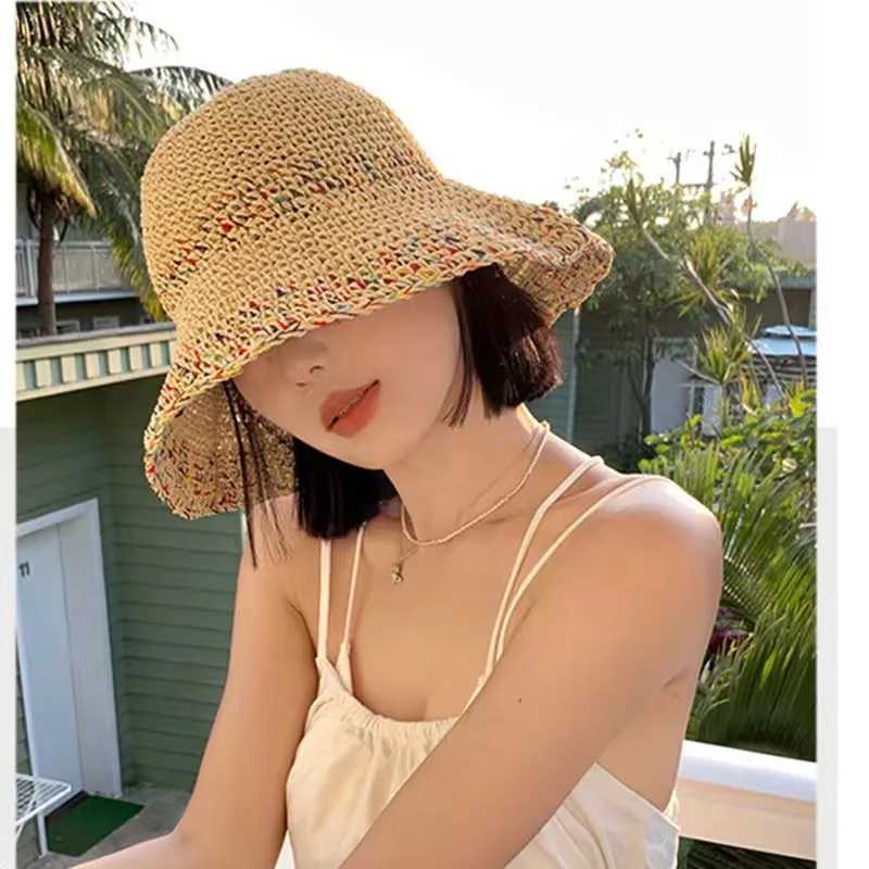 Summer Hats For Women Sun Hat Boho-chic Straw Hat Sunshade Breathable Wide Brimmed Sunscreen Foldable Beach Accessories Sunhat W250602