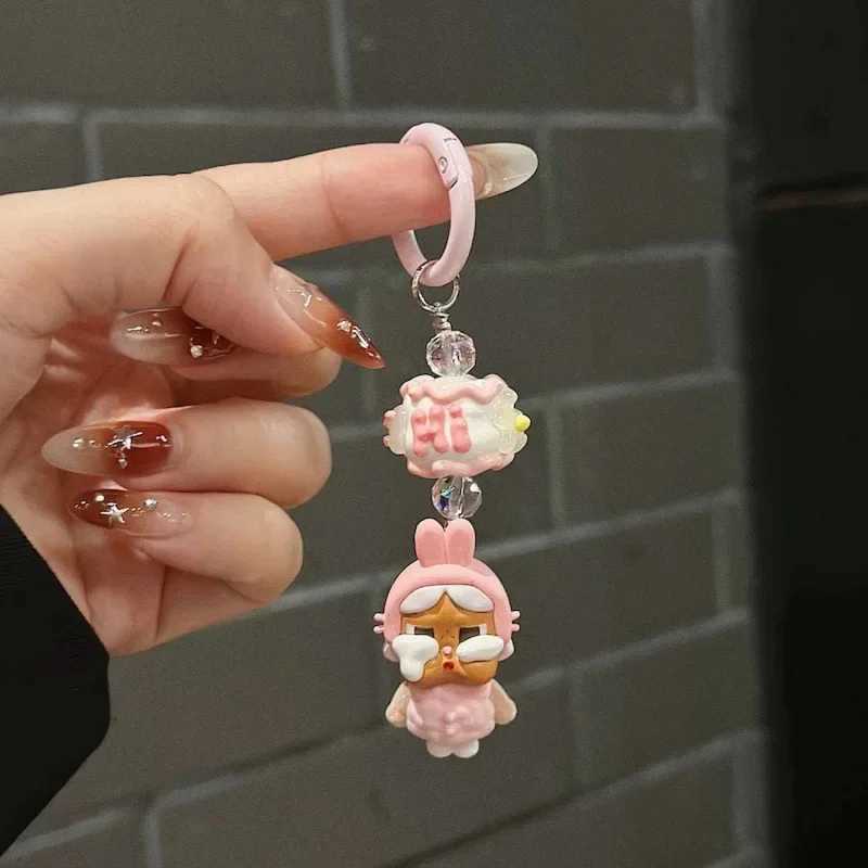 Labubu keychain kawaii anime cartoon keychain kawaii backpack decoration car key accessories childrens birthday gift new model XJ250602