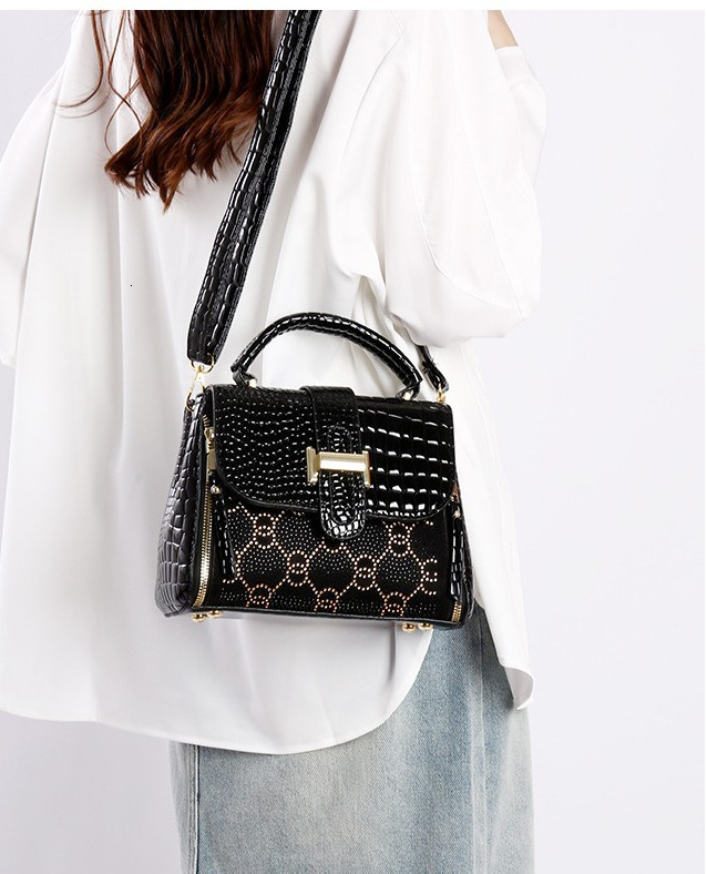 Brand Quality New Style Fashion Crocodile Pattern High-Quality Handbag New Trend Simple Versatile Shoulder Crossbody Bag for Women New Free Delivery D