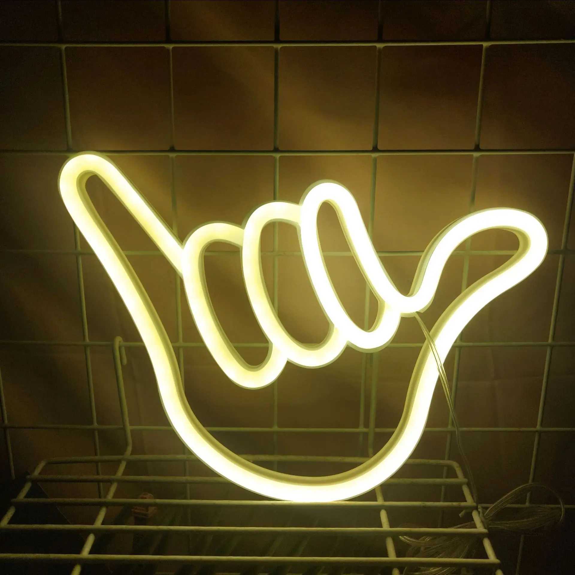 Fingers Alien Neon Lights Artistic LED Ornaments Lights USB/battery Powered Holiday Parties Bars Rooms Night Sign Light 305 XJ250602