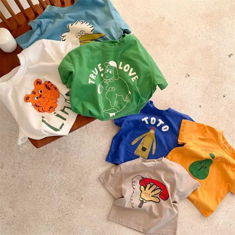 Kids T-shirt Summer 2023 Tops for Boys Short-sleeve Girls Shirts Cartoon Children Blouse Baby Tees Toddler Outerwear Clothes T250603
