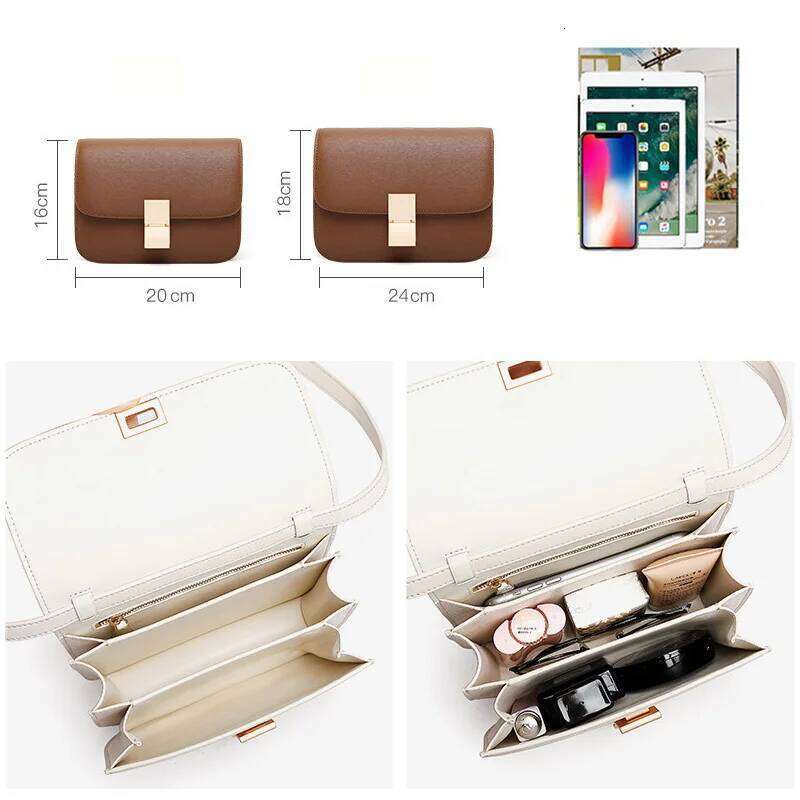 Women Shoulder Female Split Leather Ins Vintage Messenger Lady Small Square Palm Texture Printing Box Flap Underarm Bag