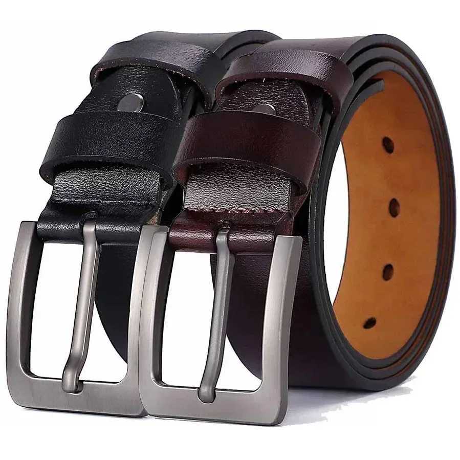 High Quality Real Genuine Leather Pin Buckle Mens Belts Waist for Jeans Plus Size LONG Large 130 140 150 160 170 cm Men BeltsXJ250602