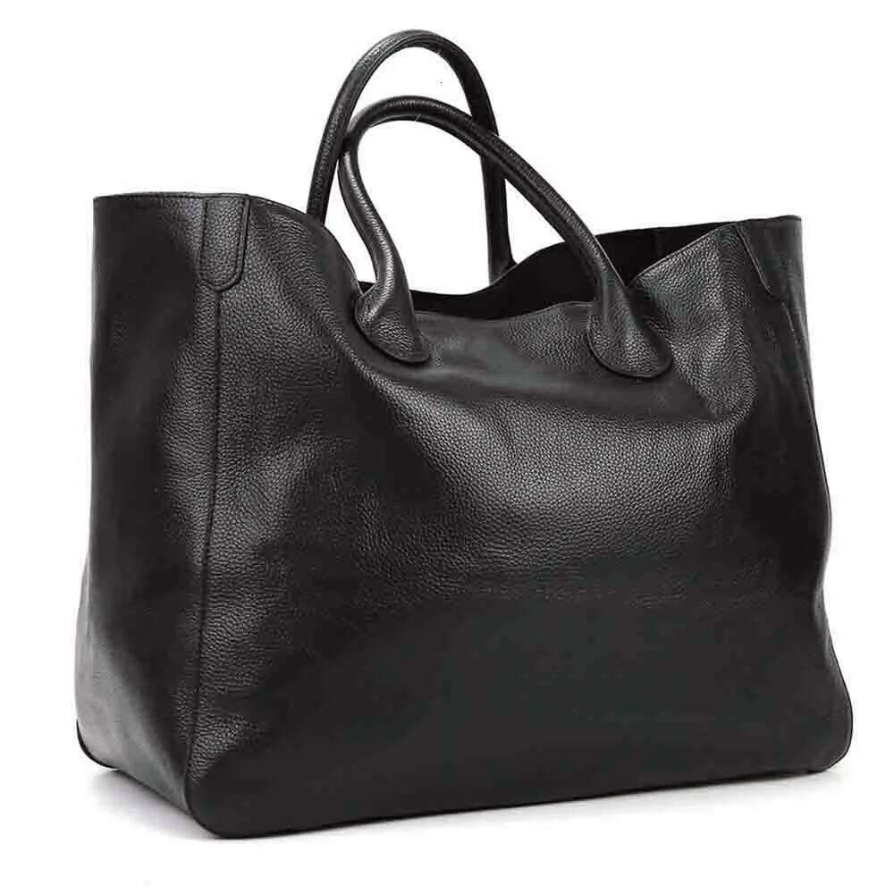MS Oversized 41Cm Big Women Tote 100% Natural Top Cow Hide Leather Handbag Lady Travel Bag Daily 2023 New