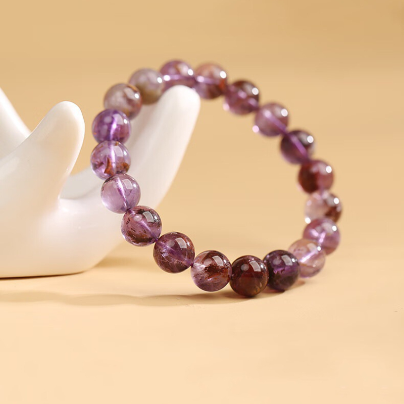 Natural amethyst, Nine Purple Fire Bracelet,Amethyst,wuxing implied meaning Cognitive awakening Mentor magnetism Wisdom-romance balance