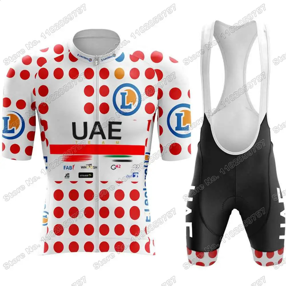 2025 Yellow Pink UAE Team Cycling Jersey Set Tadej Pogacar Cycling Clothing Men France TDF Road Bike Suit Bicycle Bib Shorts 250527