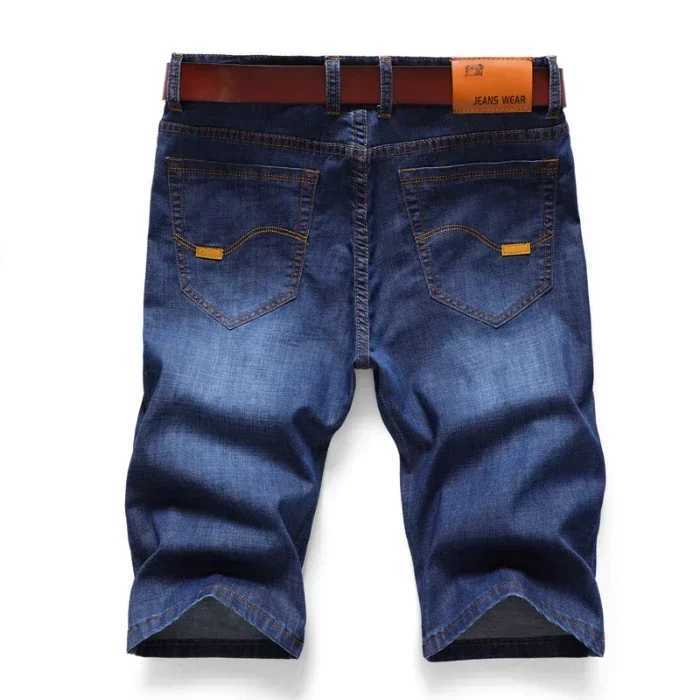Short Jean Summer Mens Denim Shorts Fashion Color Casual Loose Multi-pocket Straight Five-minute Pants Elastic Knee Denim jorts T250603